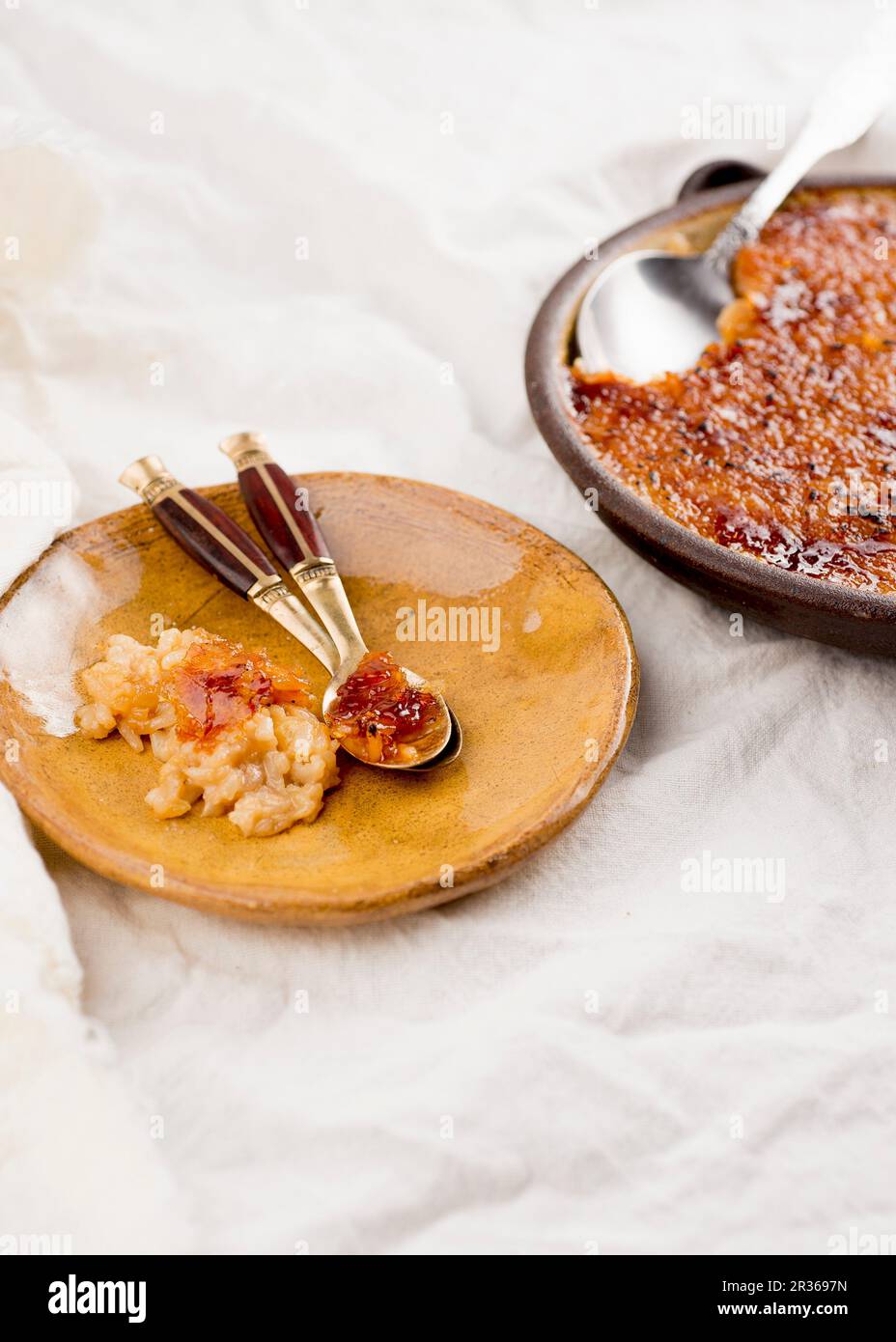 Caramelised rice and coconut pudding from the Caribbean Stock Photo - Alamy