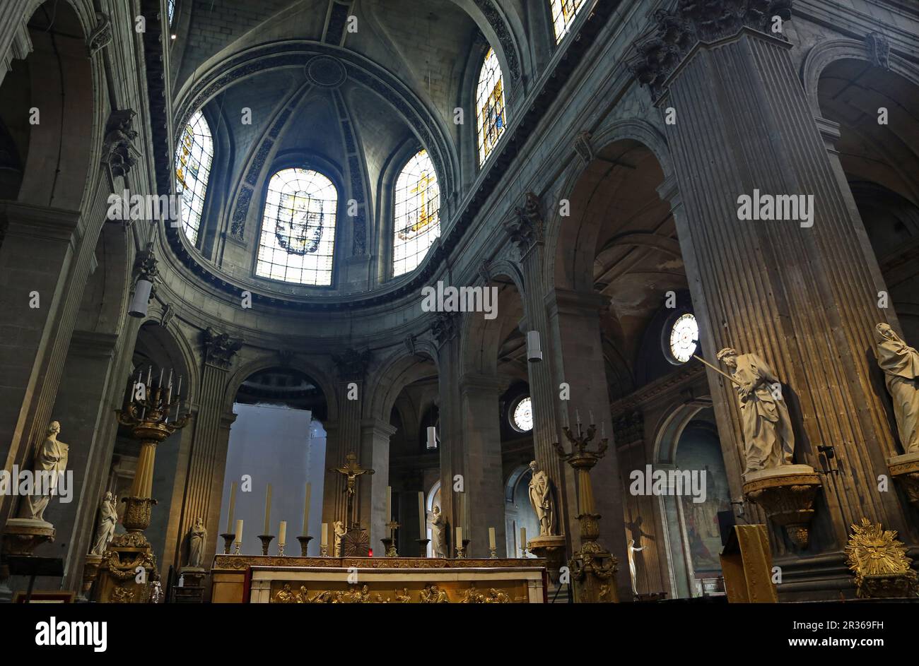 The altar of Saint-Sulpice - Paris, France Stock Photo