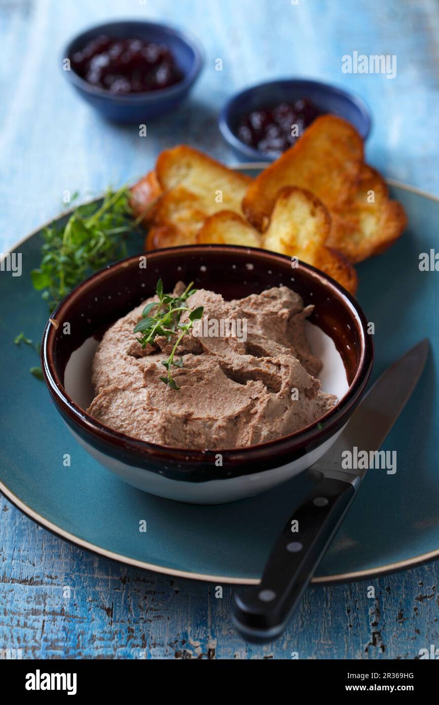 Liver pâté with toast Stock Photo Alamy