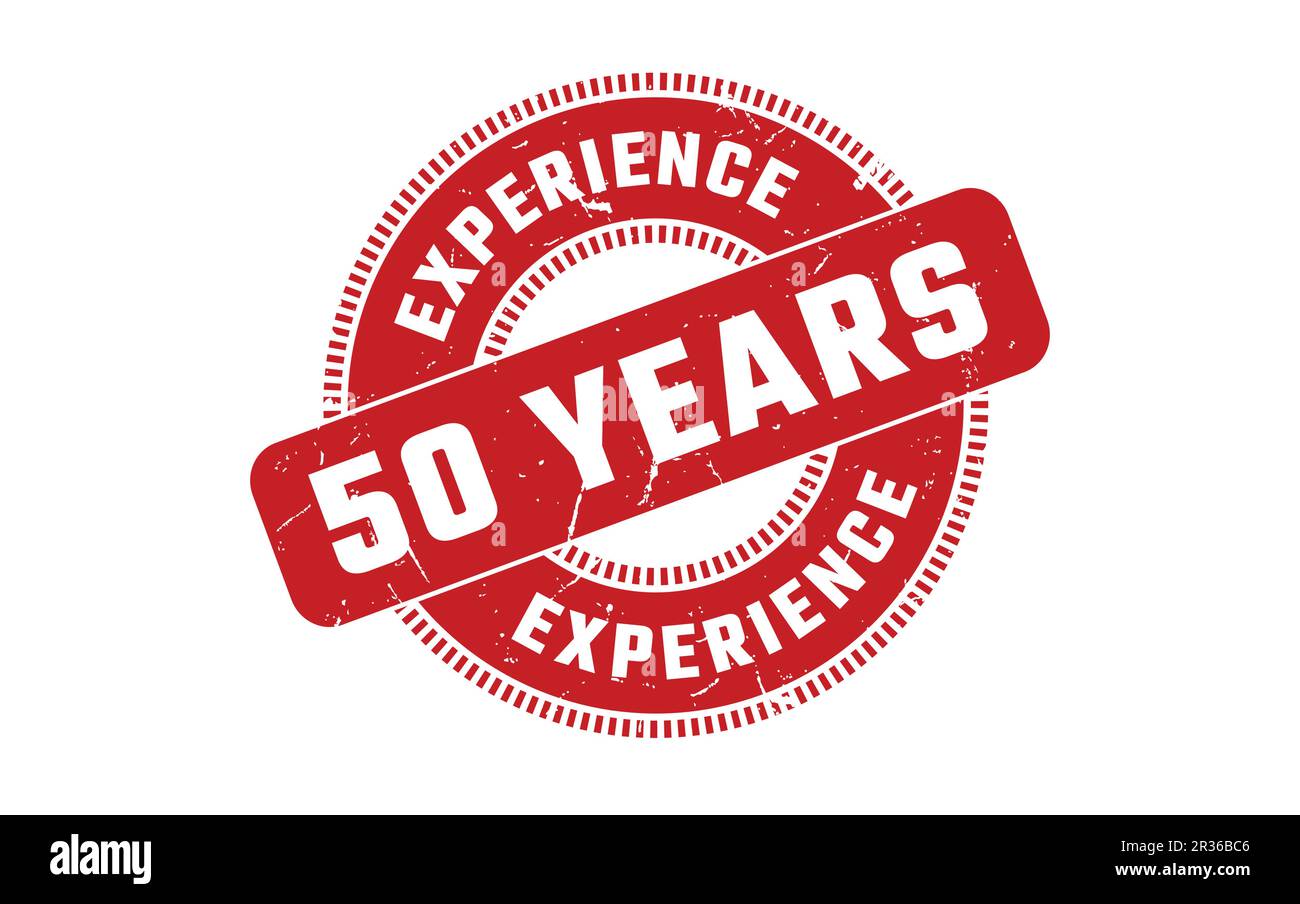 50 Years Experience Rubber Stamp Stock Vector