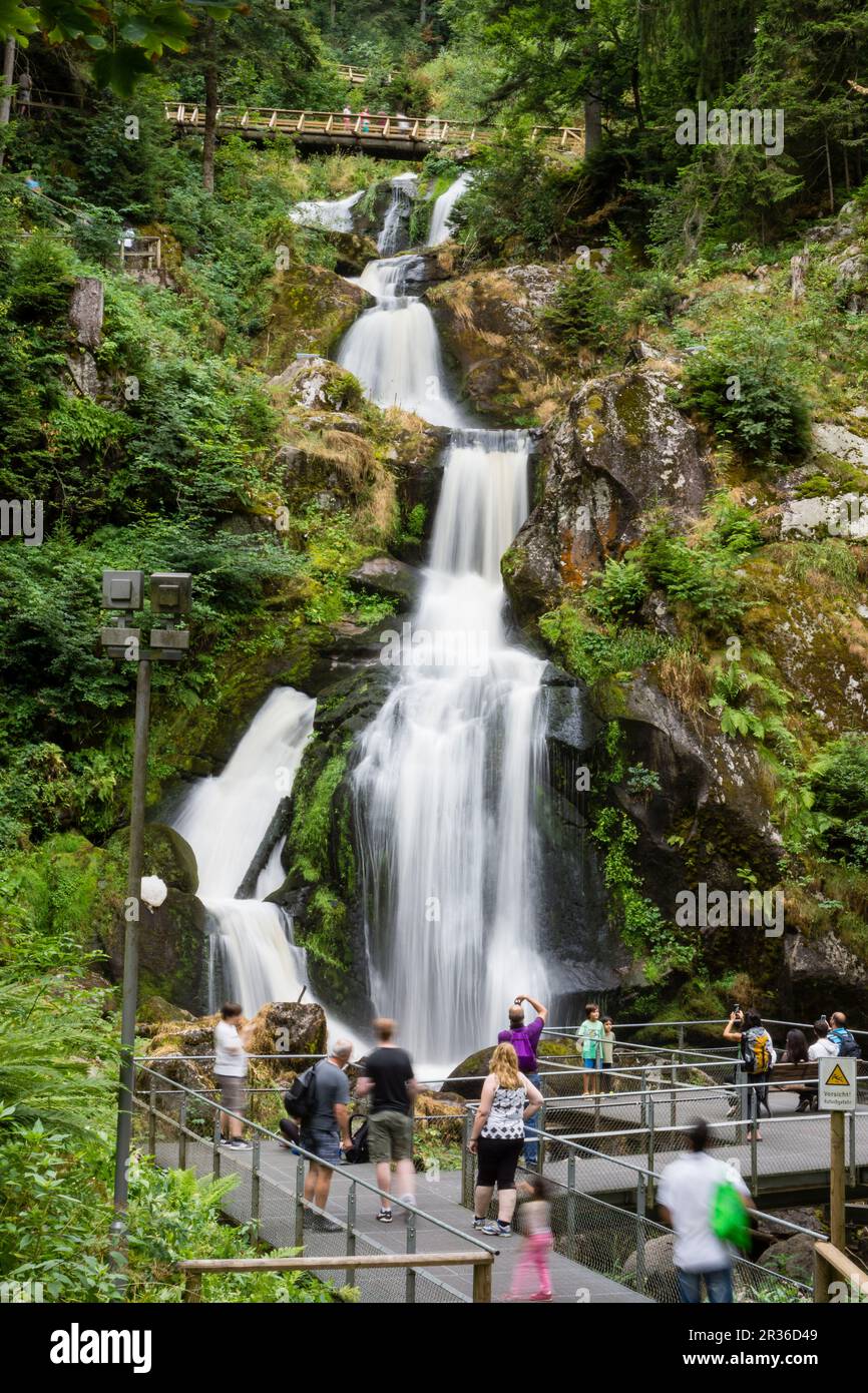 waterfalls Triberg, - Triberger Wasserfälle- with a descent of 163 meters, river Gutach, Triberg, Black Forest region, Germany, Europe. Stock Photo