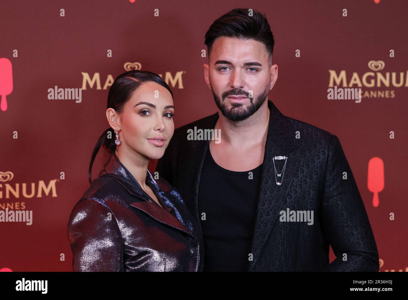 Cannes France 22nd May 2023 Nabilla Benattia And Thomas Vergara Cannes France 22nd May 2023 Nabilla Benattia And Thomas Vergara