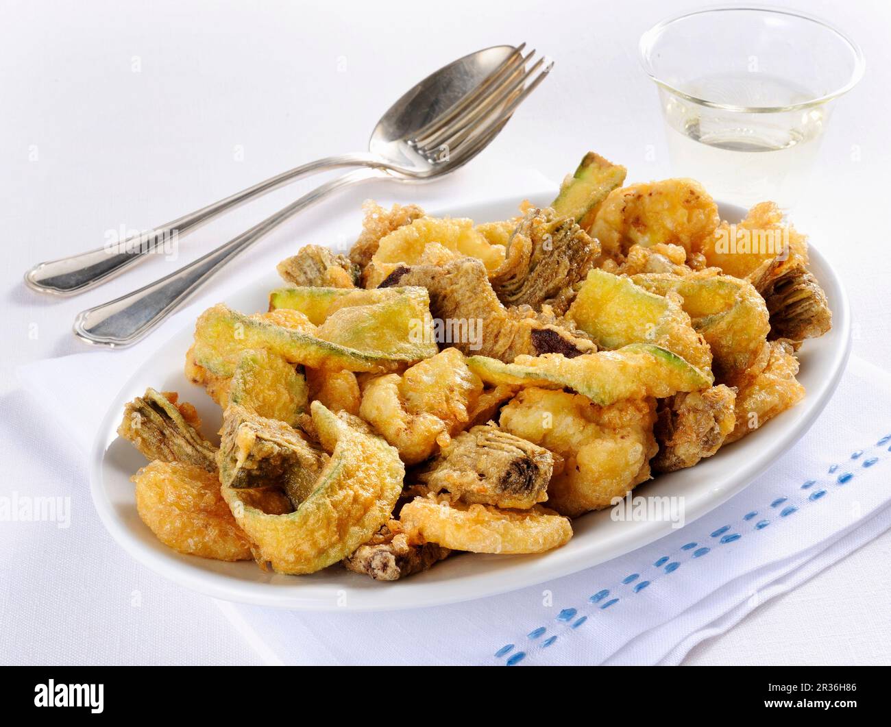 Fritto alla romana (battered vegetables, Italy Stock Photo Alamy