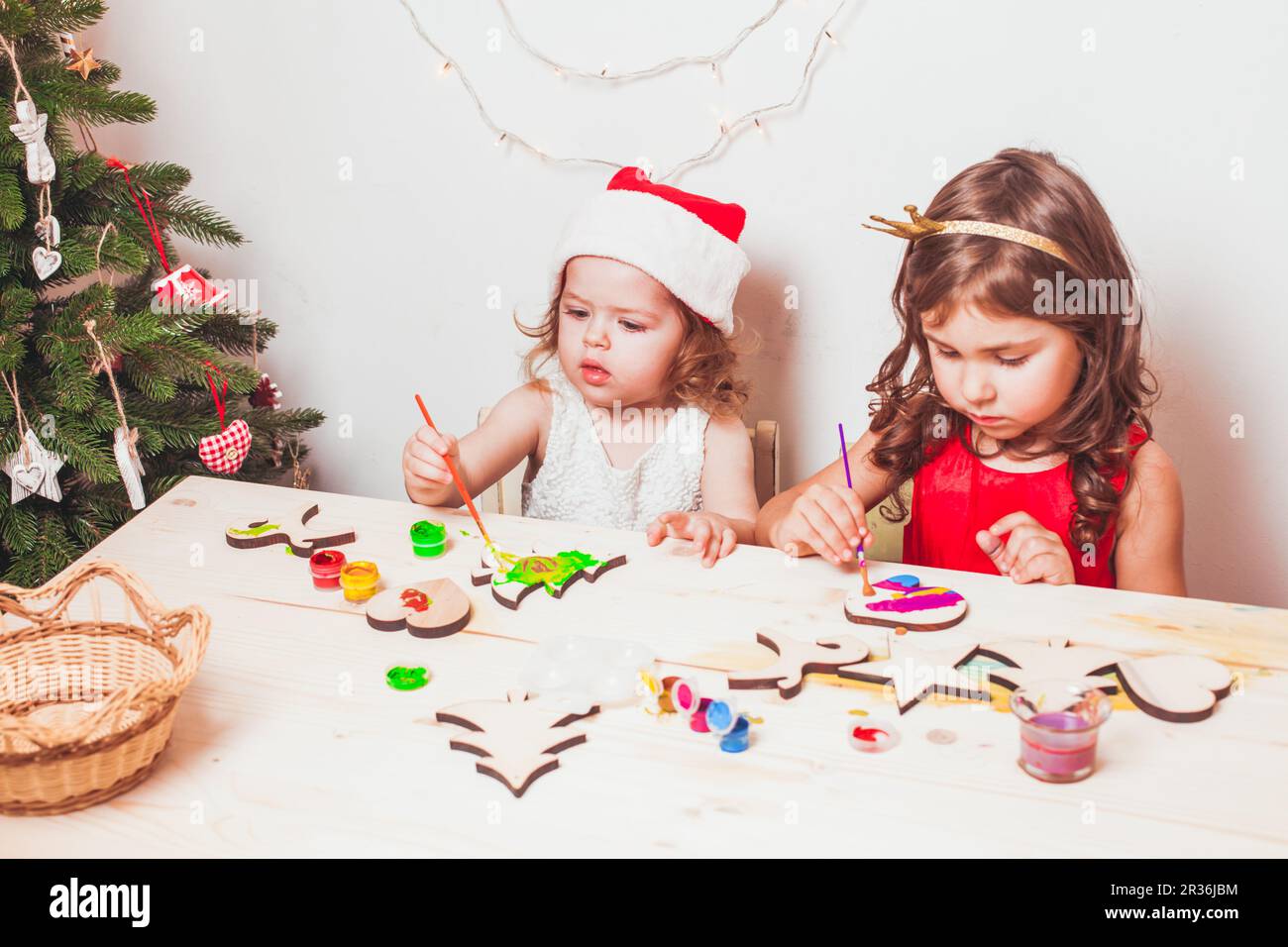 Handmade Christmas decorations Stock Photo