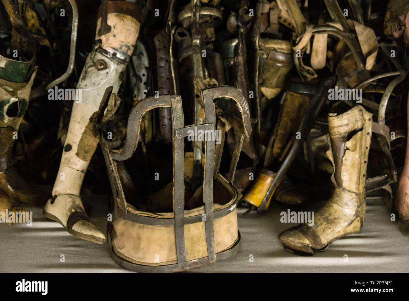 protesis de los . deportados, . campo de concentracion de Auschwitz I, museo estatal, Oswiecim, Polonia, eastern europe. Stock Photo