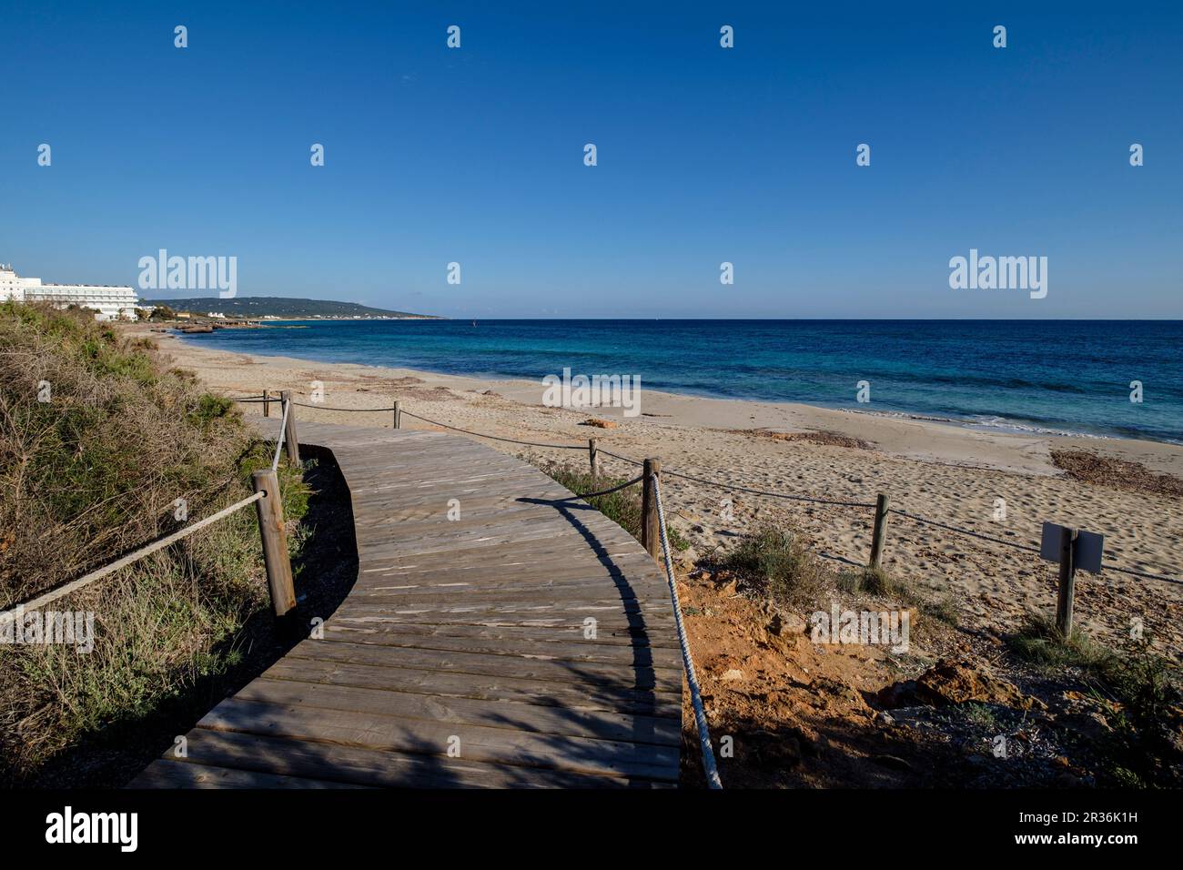 Migjorn beach, Ca Marí, Formentera, Pitiusas Islands, Balearic Community,  Spain Stock Photo - Alamy