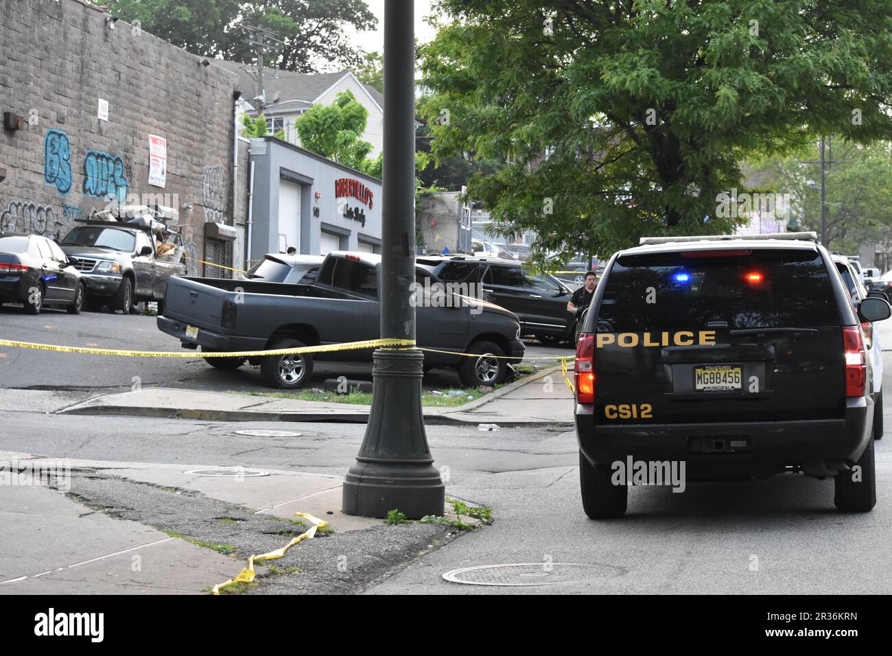 Paterson, United States. 22nd May, 2023. Crime scene investigation