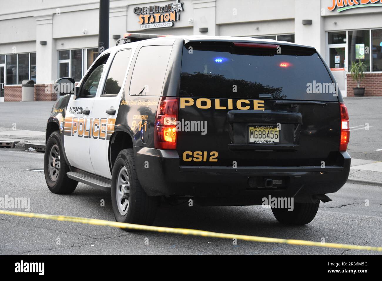 Paterson, United States. 22nd May, 2023. Crime scene investigation