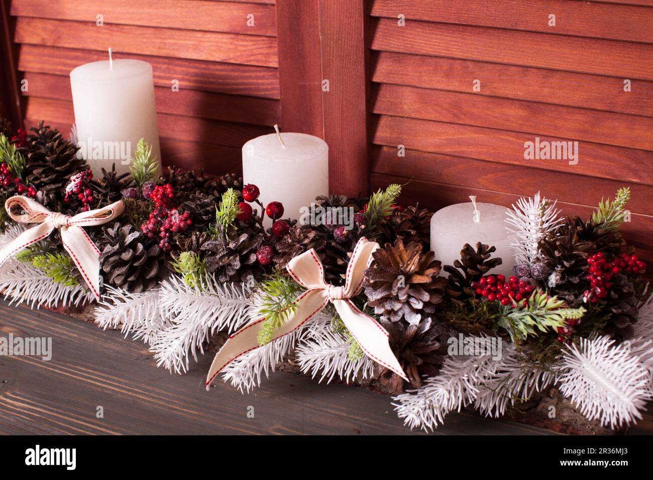 Christmas cones candlestick Stock Photo Alamy
