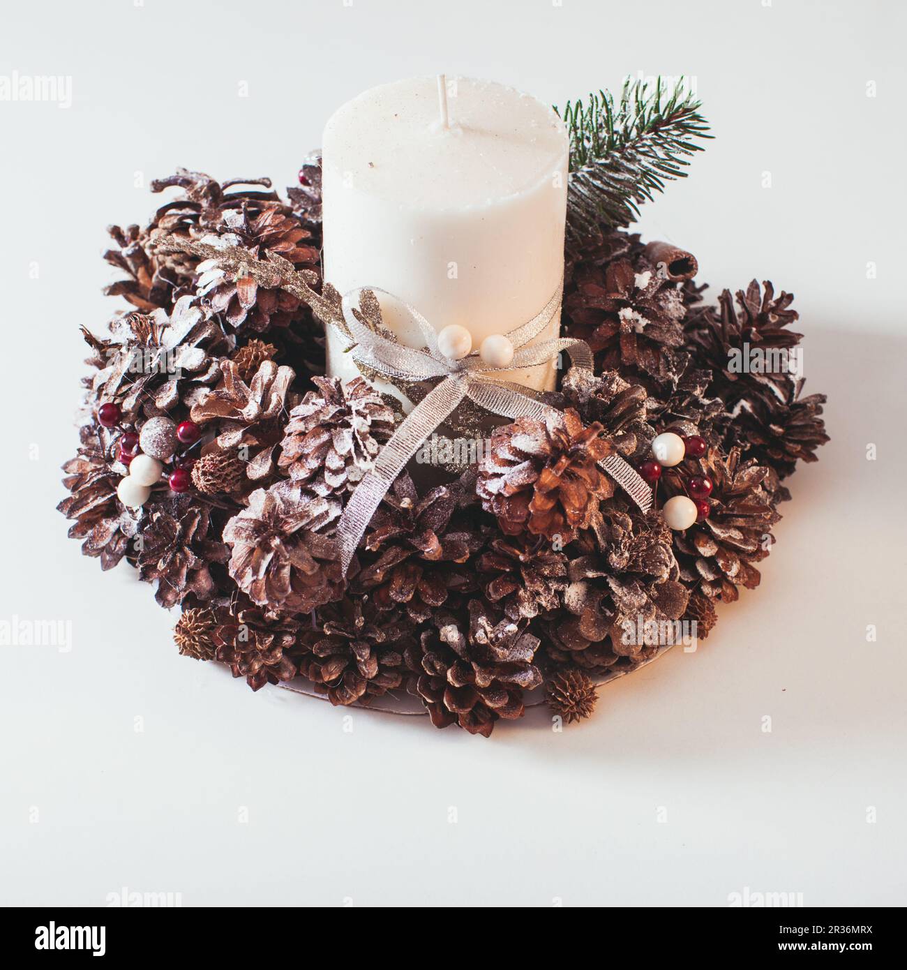 Christmas cones candlestick Stock Photo Alamy