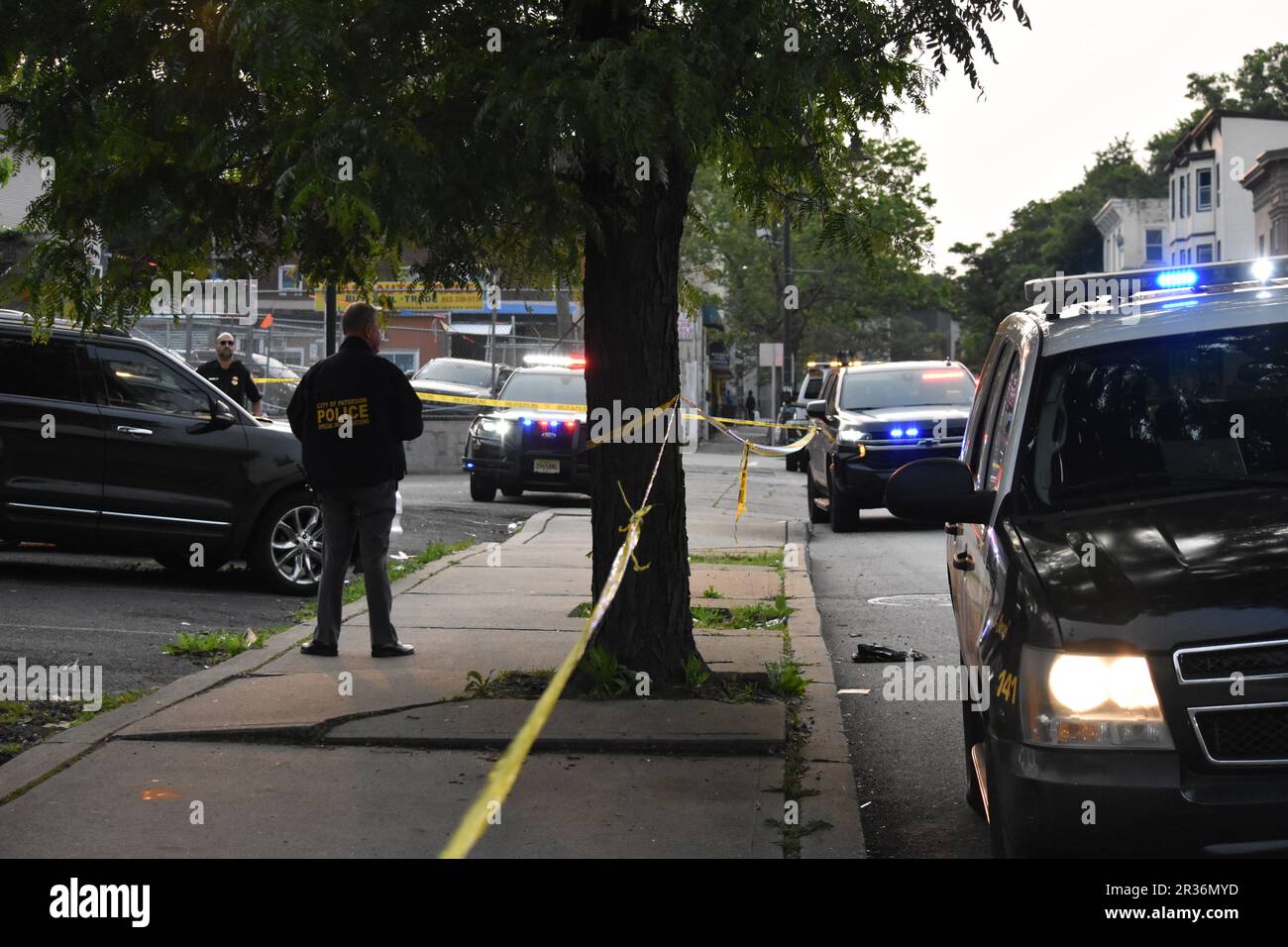 Paterson, United States. 22nd May, 2023. Crime scene investigation