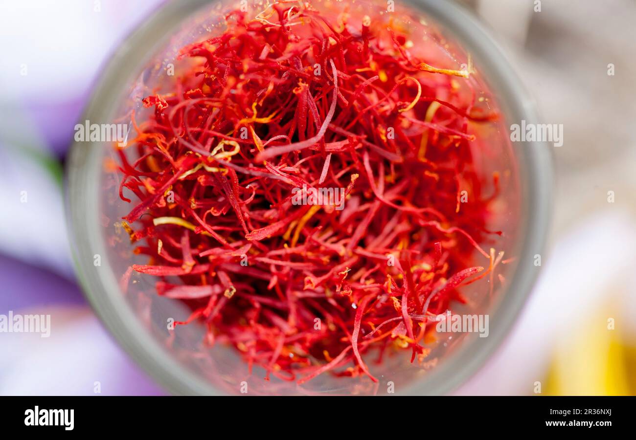 Saffron Threads Display Saffron threads in small hi-res stock photography and images - Alamy