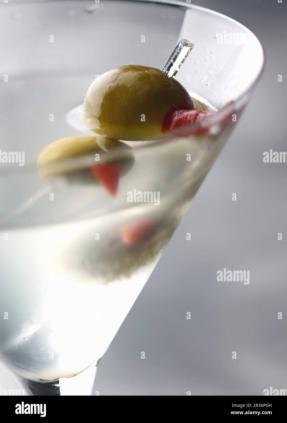A Dirty Martini cocktail (detail) Stock Photo