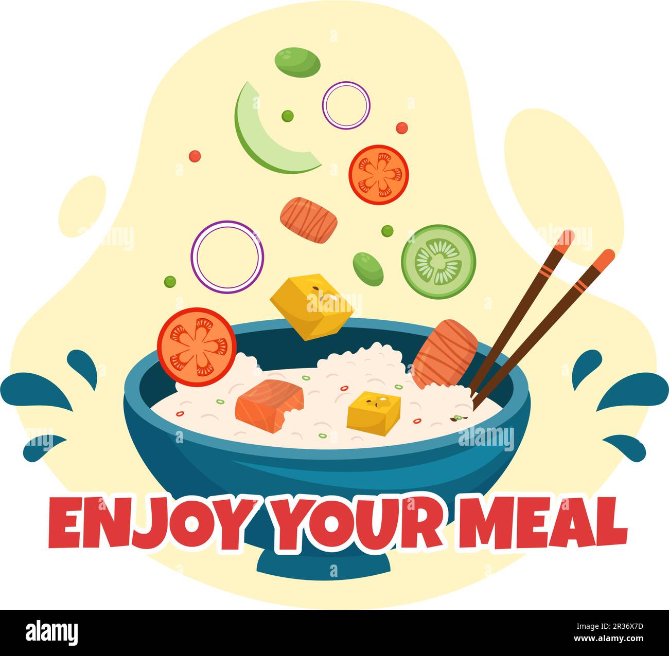 Enjoy Your Meal Vector Illustration a Variety of Delicious Food in Home