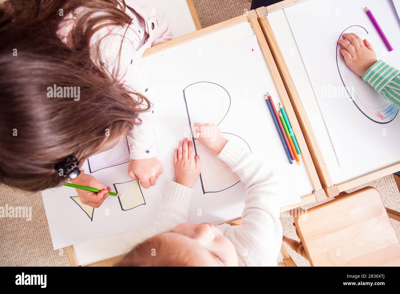 Preschoolers Learn Letters Stock Photo Alamy