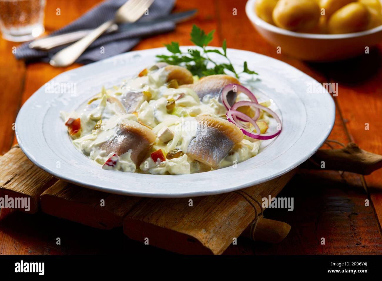 Matjes herring salad with boiled potatoes Stock Photo - Alamy Matjes herring salad with boiled potatoes Stock Photo - Alamy