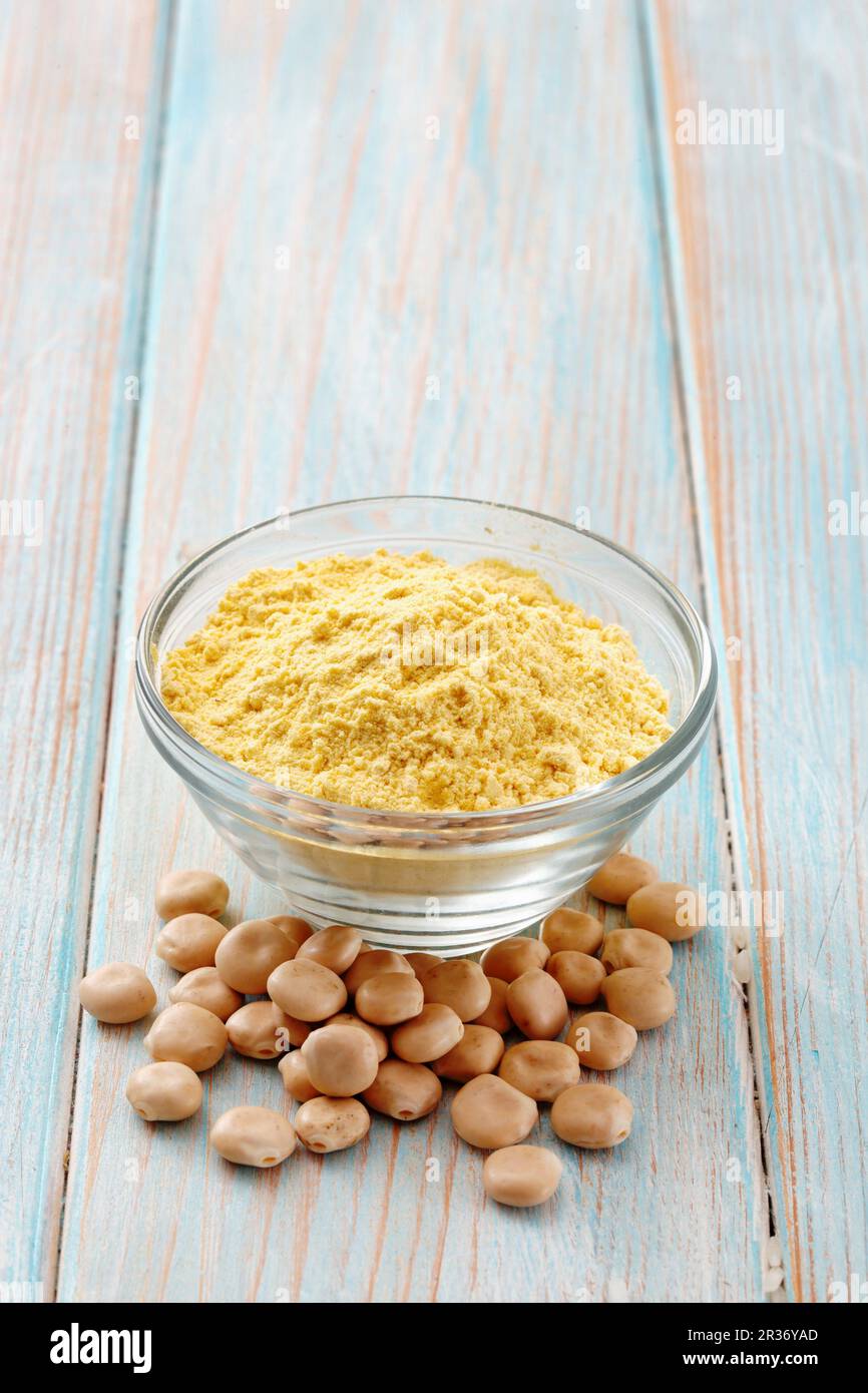 Lupin flour and lupin seeds Stock Photo Alamy