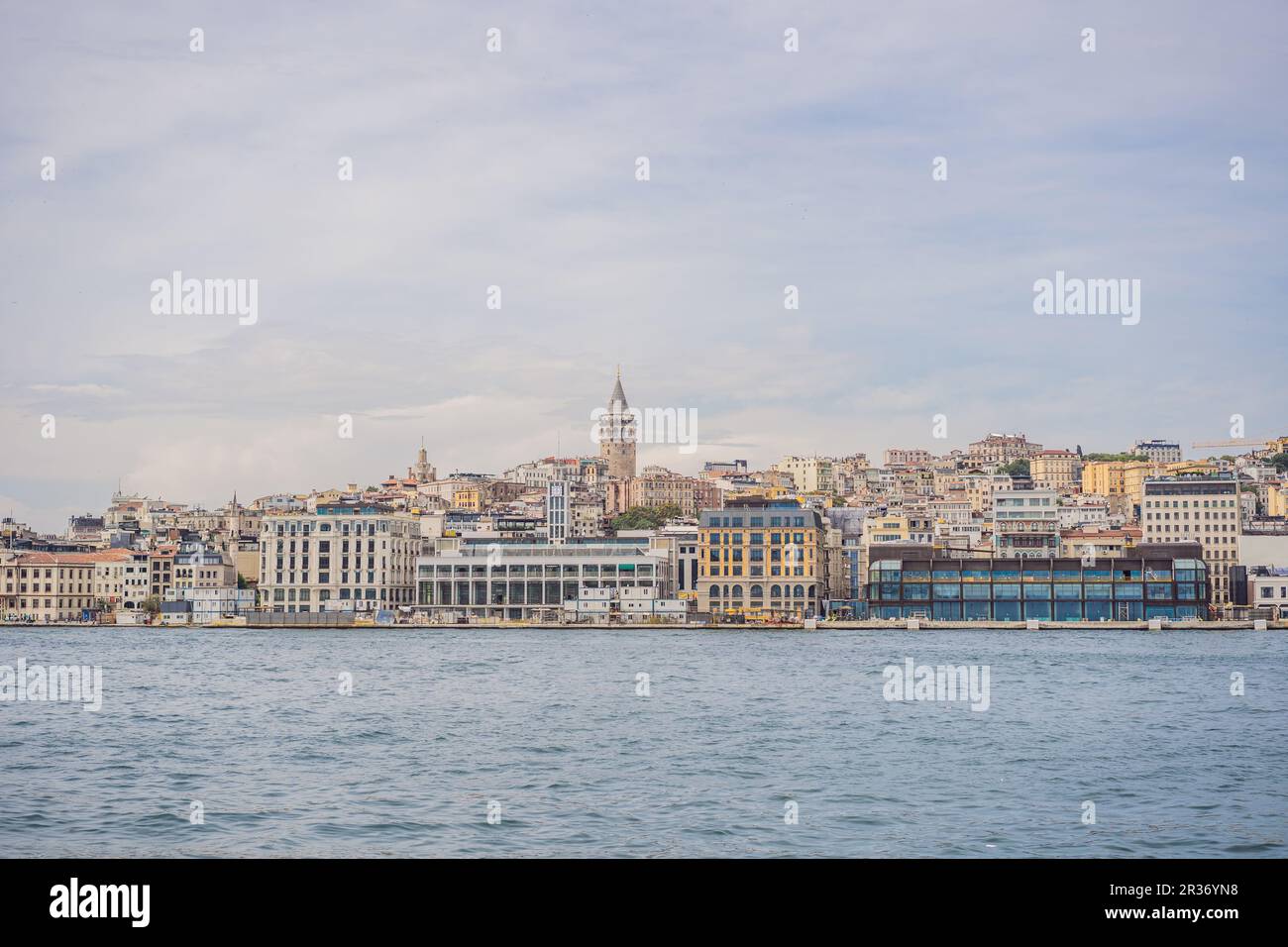 Istanbul city skyline in Turkey, Beyoglu district old houses with ...