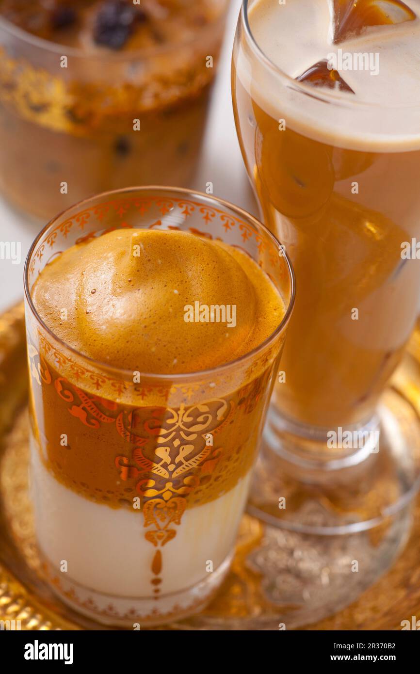 Iced coffee with condensed milk Stock Photo Alamy