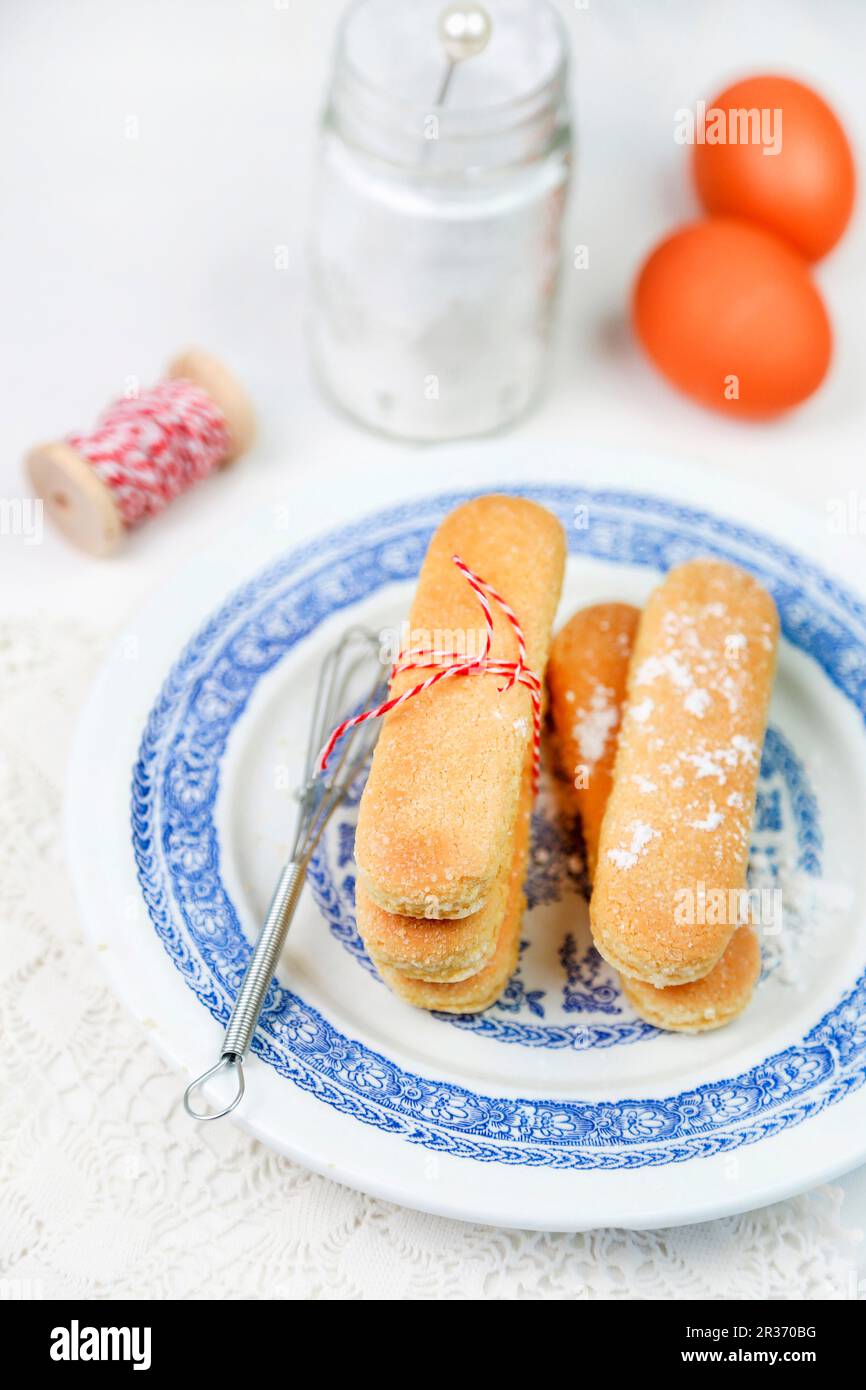 Handmade sponge fingers Stock Photo Alamy