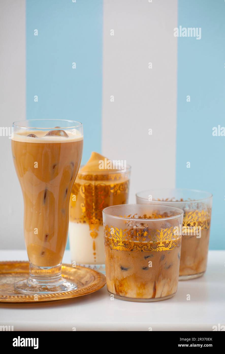 Iced coffee with condensed milk Stock Photo Alamy