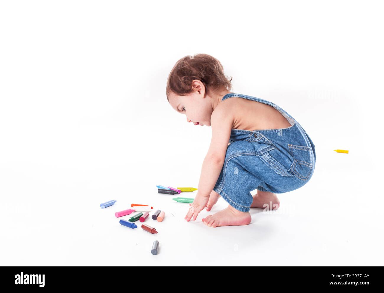 Baby girl is writting Stock Photo