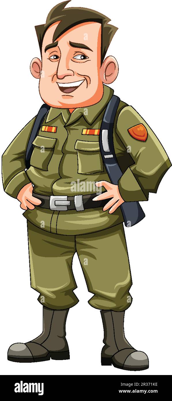 General army cartoon character illustration Stock Vector Image & Art ...