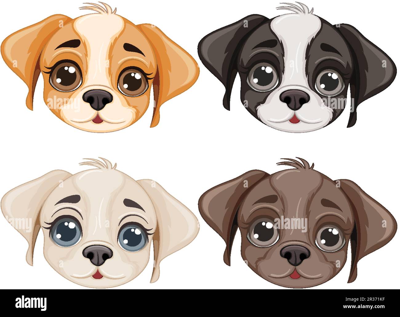 Cute dog face cartoon isolated illustration Stock Vector Image & Art ...