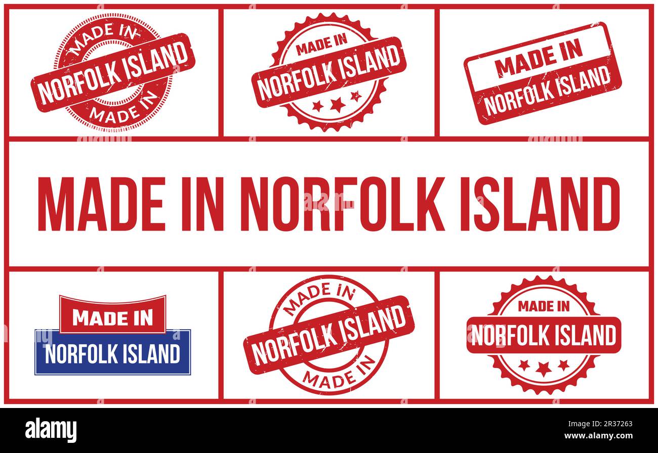 Made In Norfolk Island Rubber Stamp Set Stock Vector Image & Art - Alamy