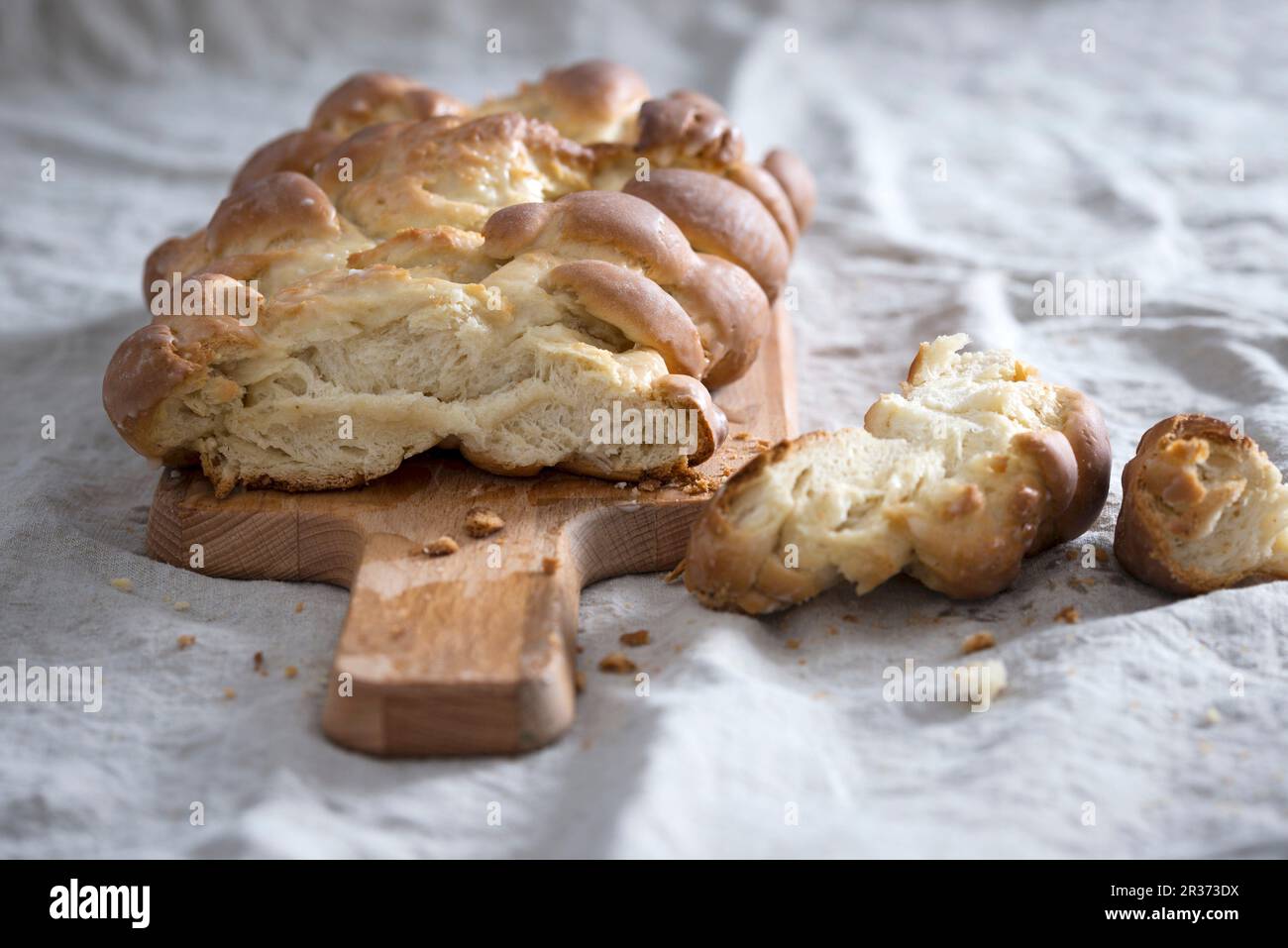 Sweet vegan braided yeast bread Stock Photo