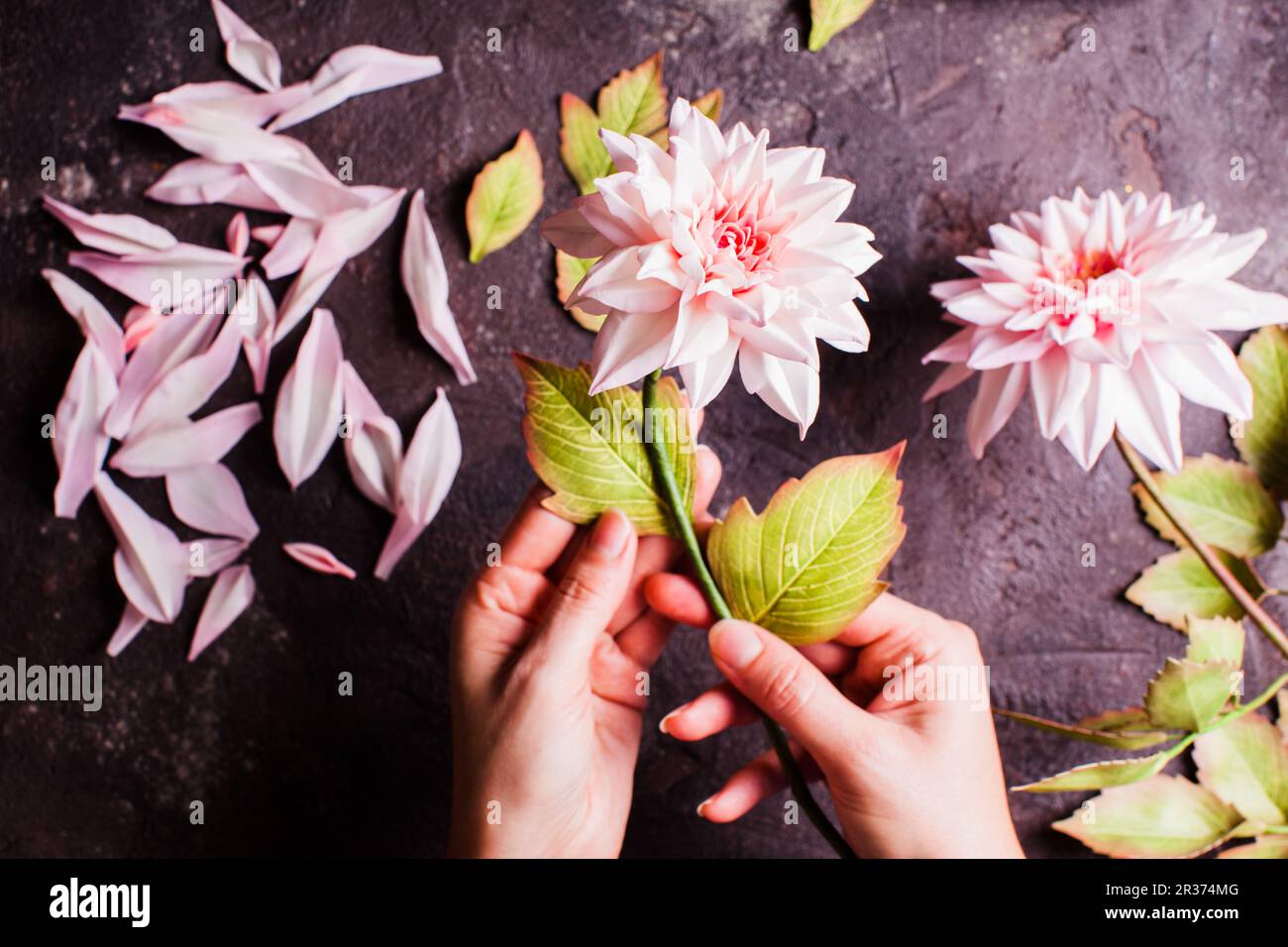 DIY making realistic flowers Stock Photo Alamy