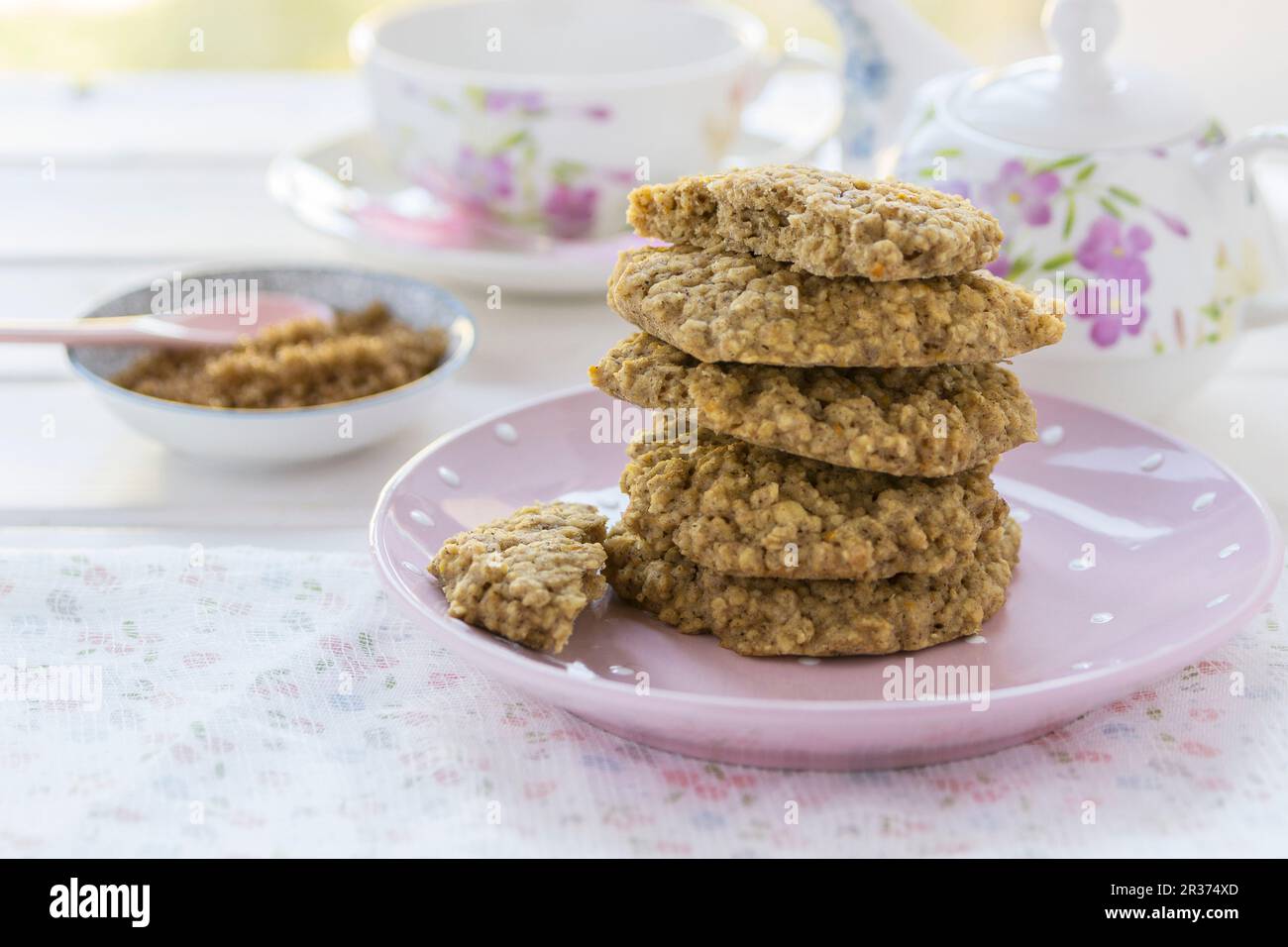 Cookies with oaks and buckwheat flour Stock Photo Alamy