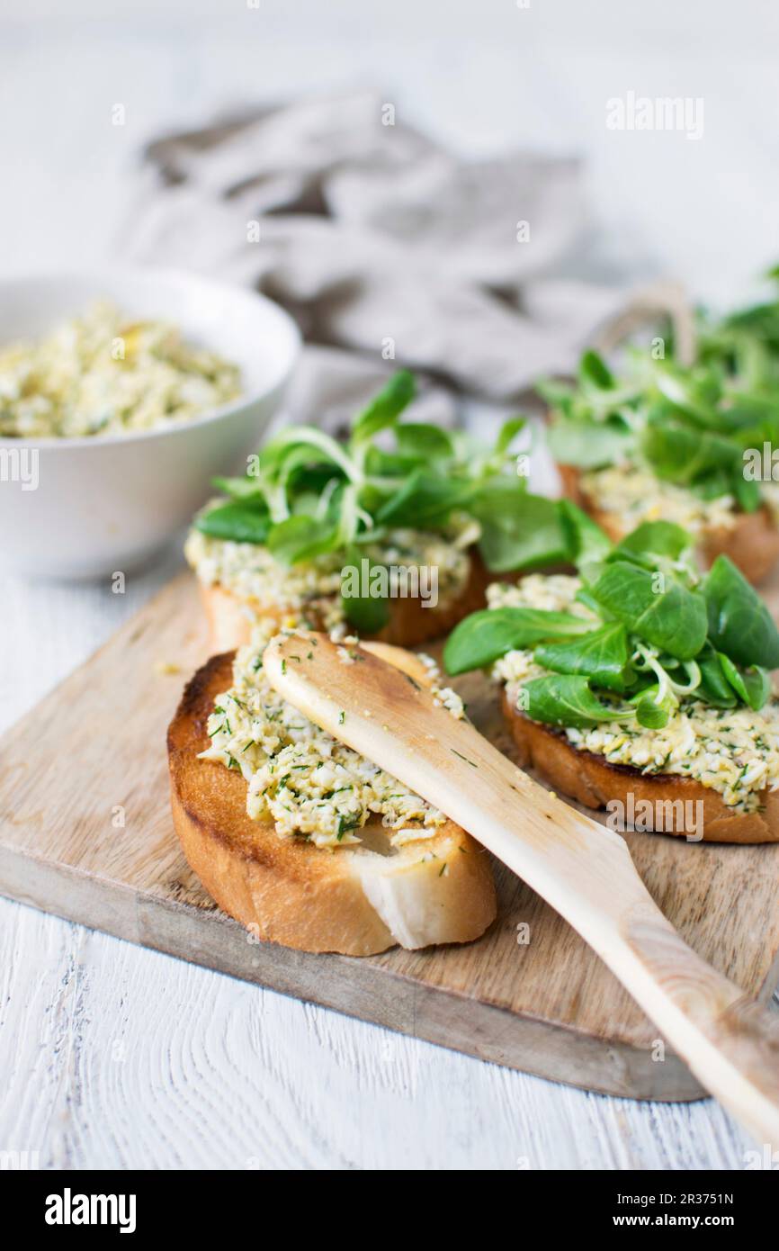 Cod Liver Open Sandwich Stock Photo - Alamy