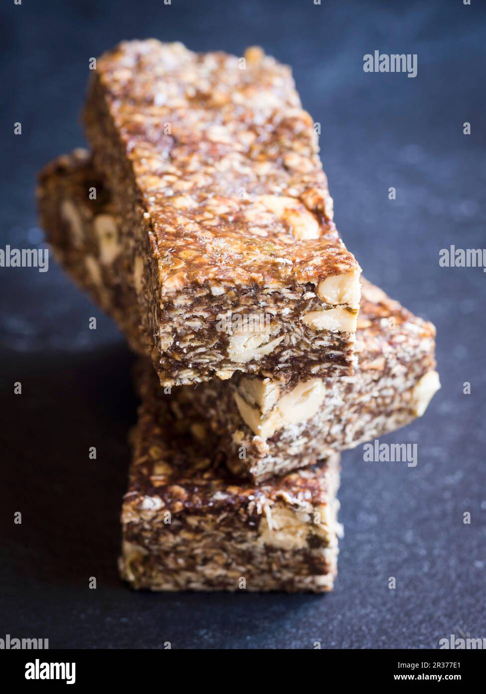 Homemade healthy protein granola bars with cashew nuts and cashew nut