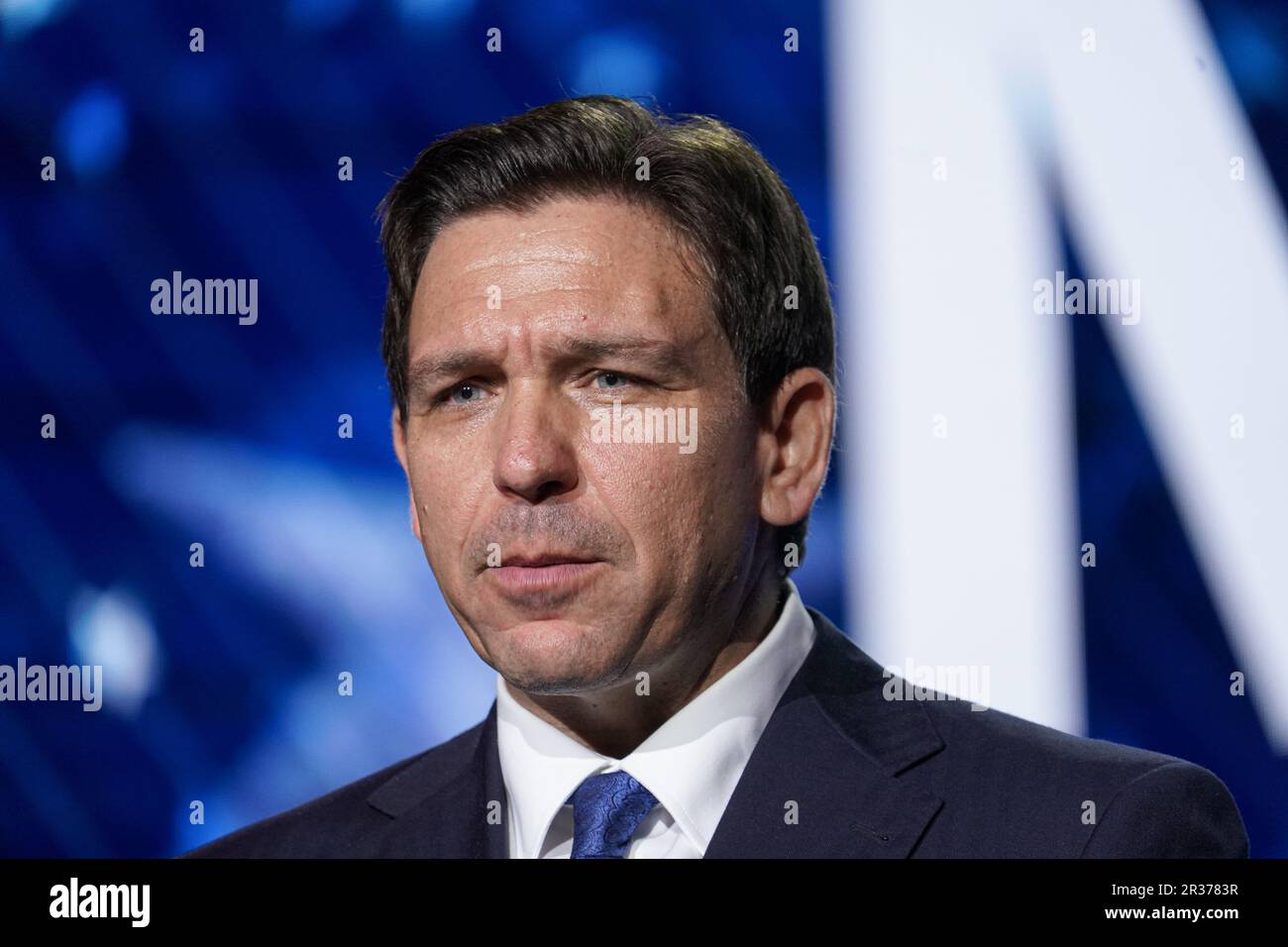 Orlando, Florida, USA, May 22, 2023, Florida Governor Ron DeSantis speaks During the 2023 NRB Convention at the Marriott World Center in Orlando, Florida. (Photo Credit: Marty Jean-Louis/Alamy Live News Stock Photo