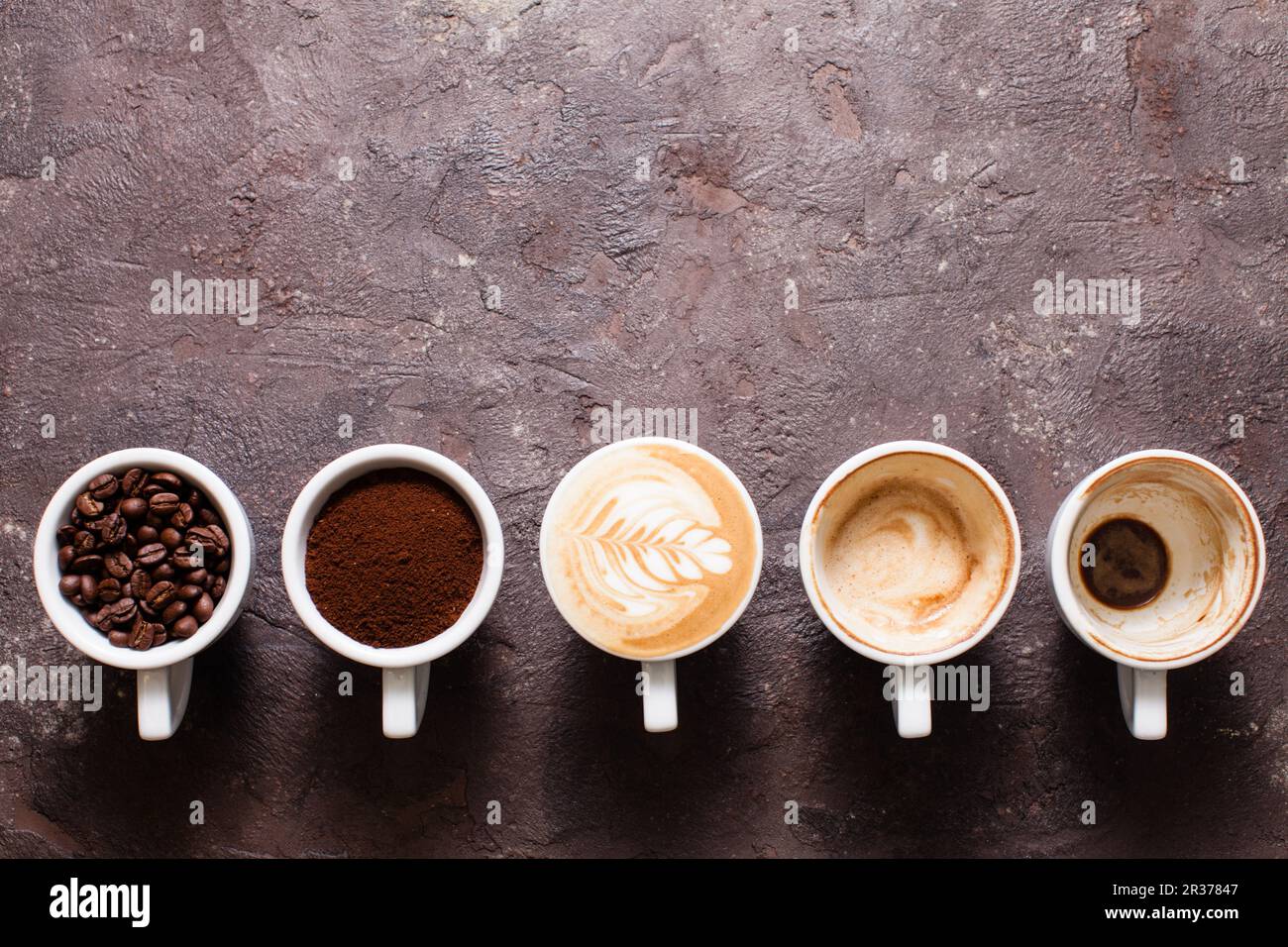Stages of preparing cappuccino Stock Photo - Alamy