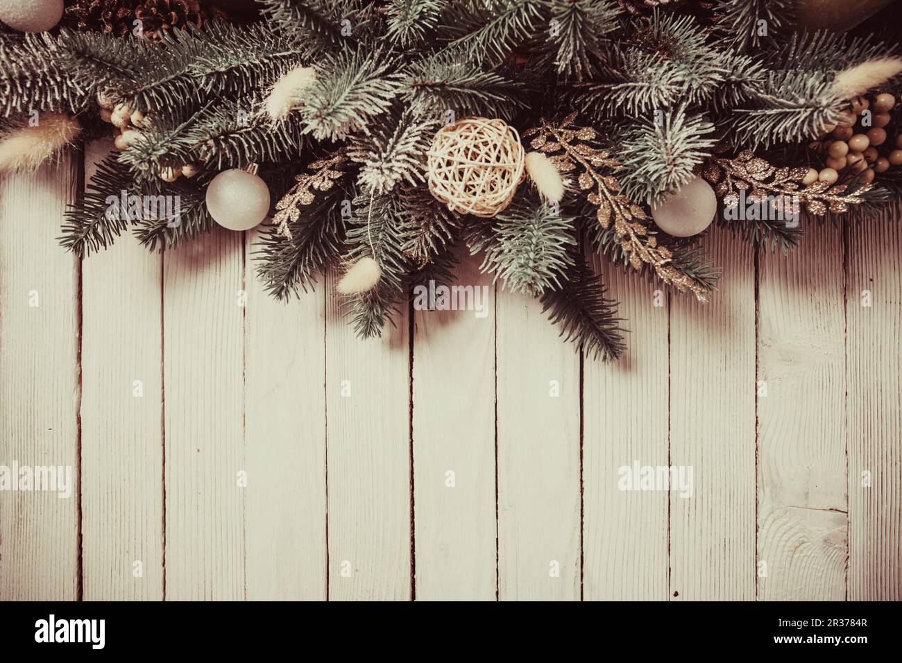 Christmas snowy border design Stock Photo - Alamy