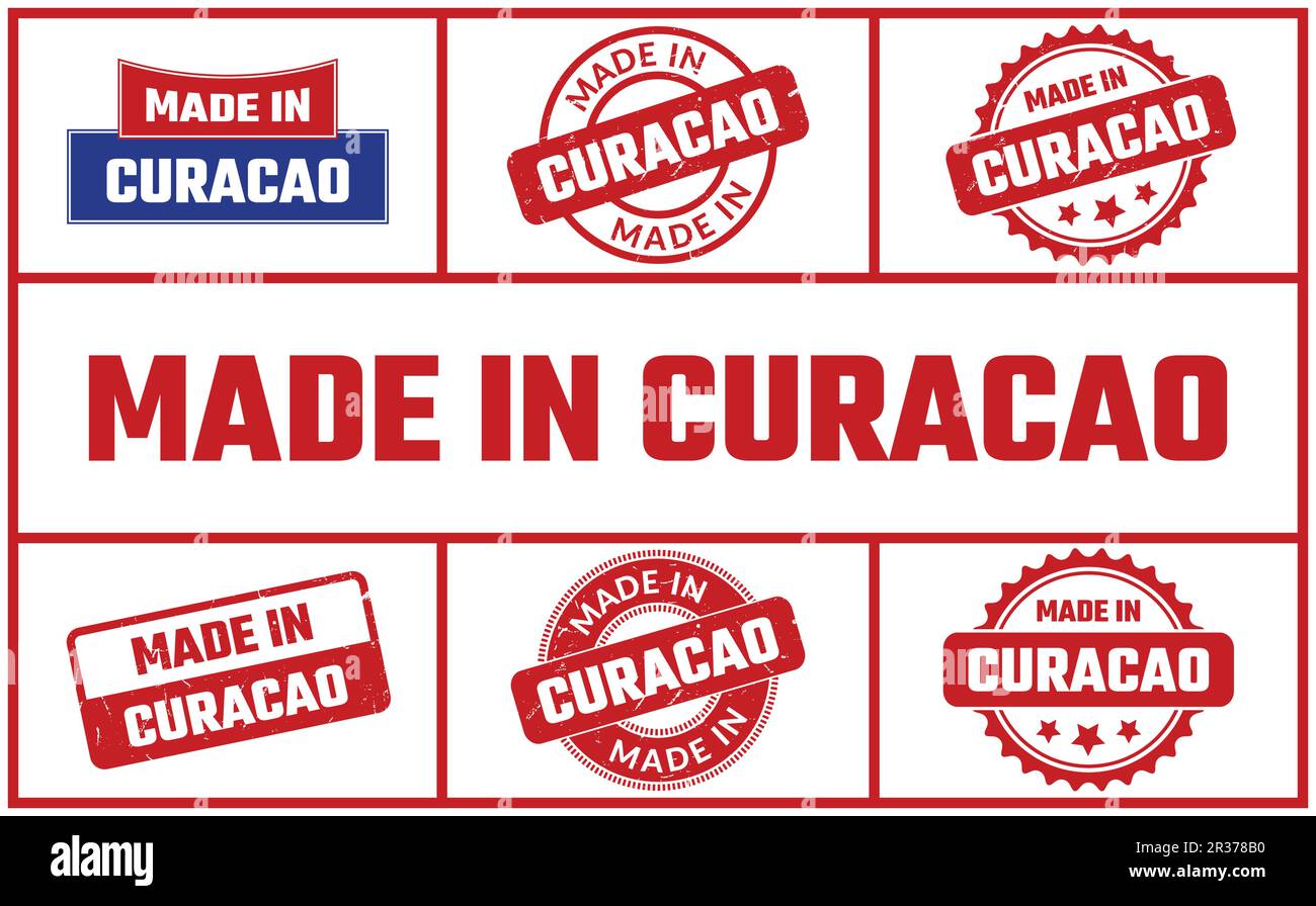 Made In Curacao Rubber Stamp Set Stock Vector Image & Art - Alamy