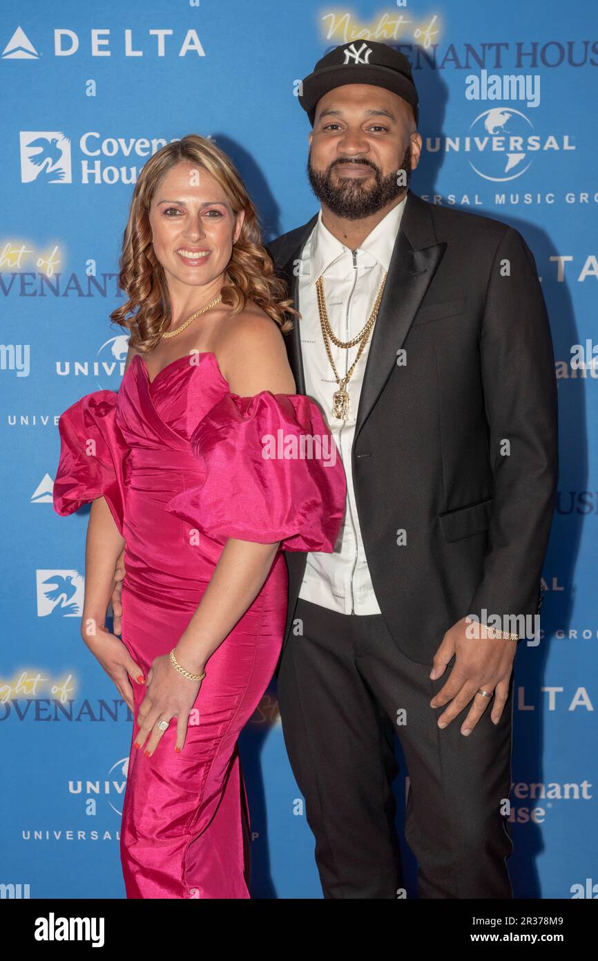 New York, United States. 22nd May, 2023. NEW YORK, NEW YORK - MAY 22: Heather Martinez and Joel Martinez aka The Kid Mero attend the 2023 Night of Covenant House Stars Gala at The Jacob K. Javits Convention Center on May 22, 2023 in New York City. Credit: Ron Adar/Alamy Live News Stock Photo