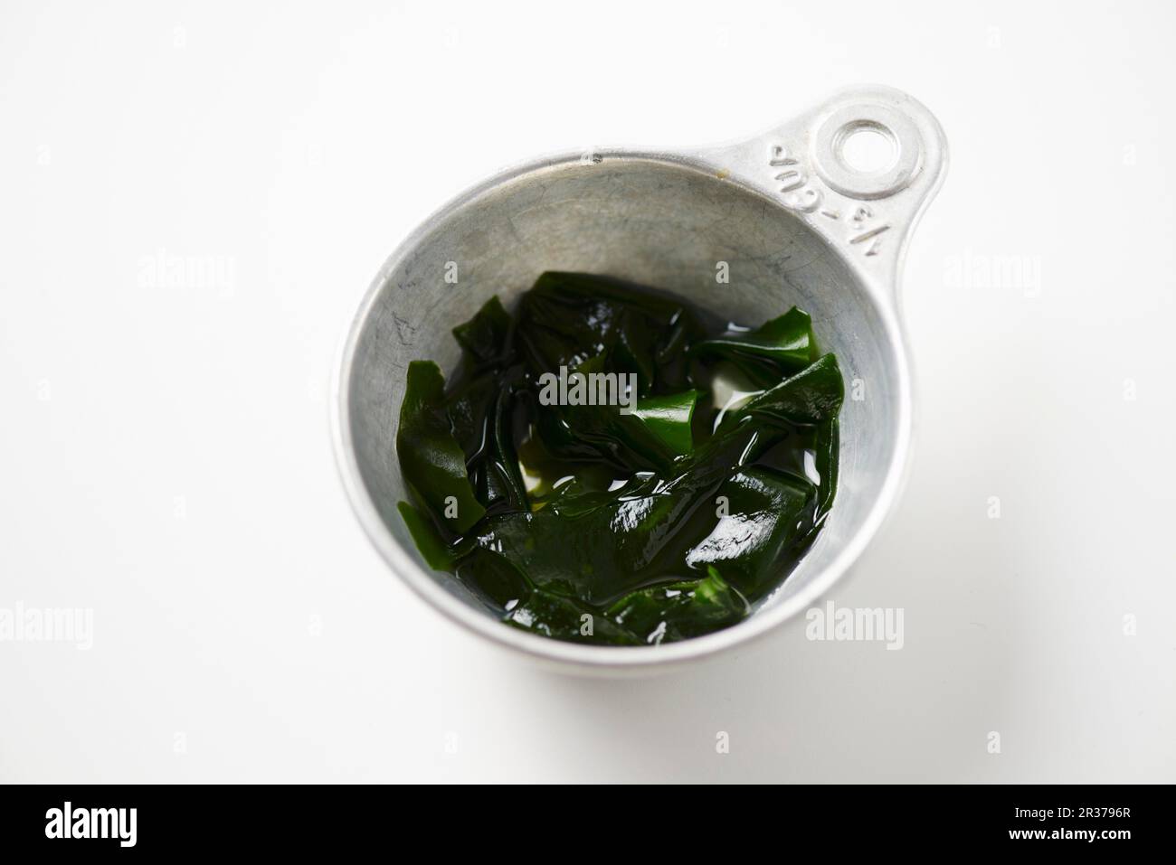 Wakame Seaweed after it has been hydrated in water for a few mintues Stock Photo