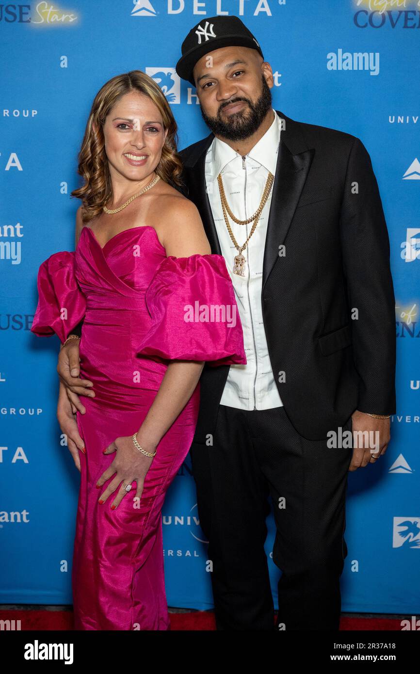 New York, USA. 22nd May, 2023. Heather Martinez and Joel Martinez aka The Kid Mero arrive on the red carpet for the Night of Covenant House Stars Gala at The Rooftop Pavilion and Terrace at the Javits Center in New York, New York, on May 22, 2023. (Photo by Gabriele Holtermann/Sipa USA) Credit: Sipa USA/Alamy Live News Stock Photo