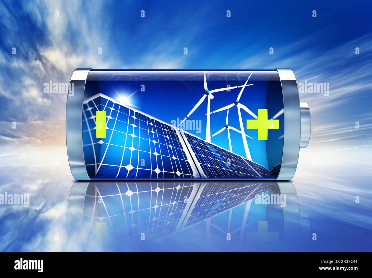 high resolution 3D rendering of a green energy concept Stock Photo