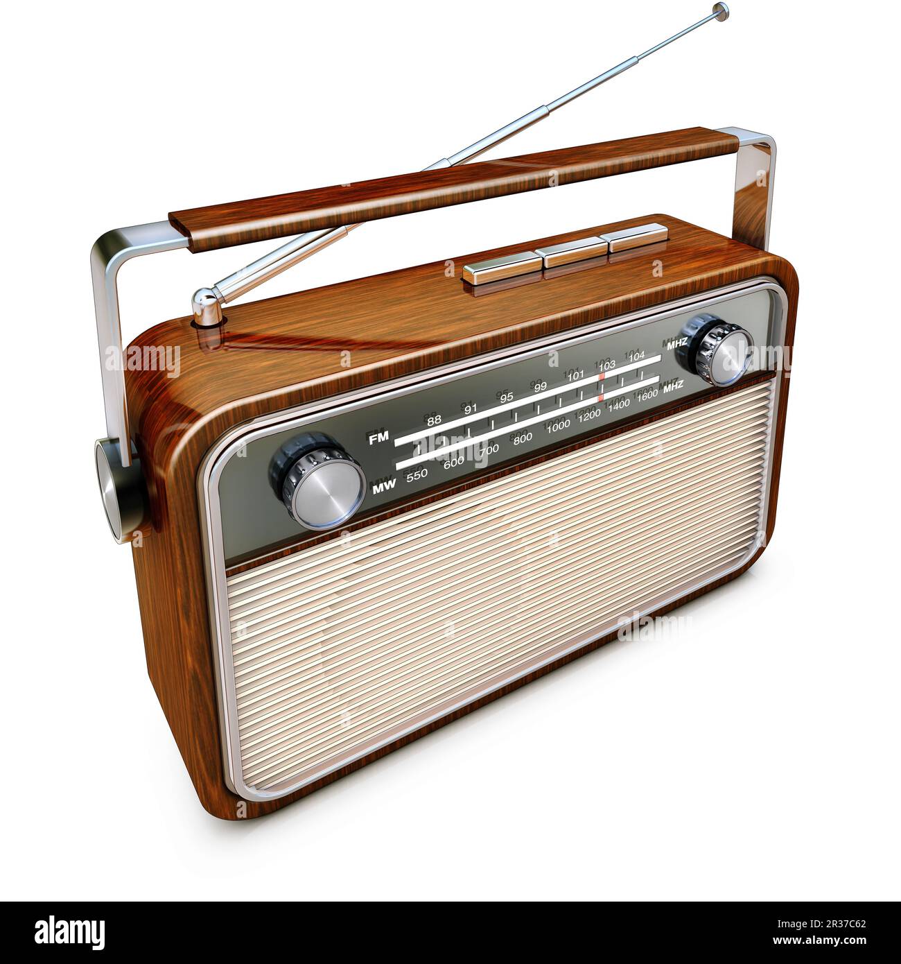 high resolution rendering of a vintage radio Stock Photo