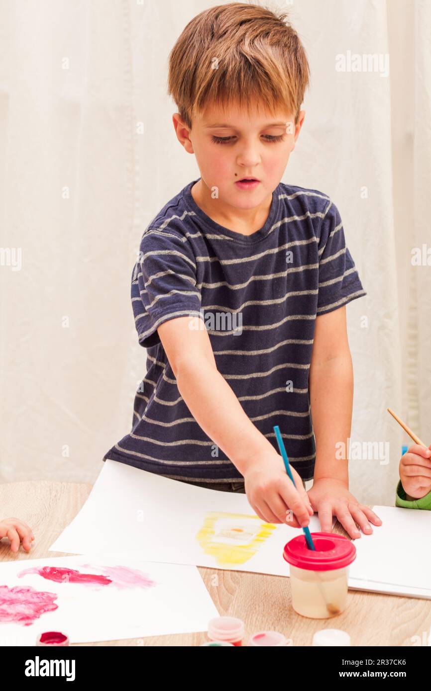 Children painting watercolor hi-res stock photography and images - Alamy