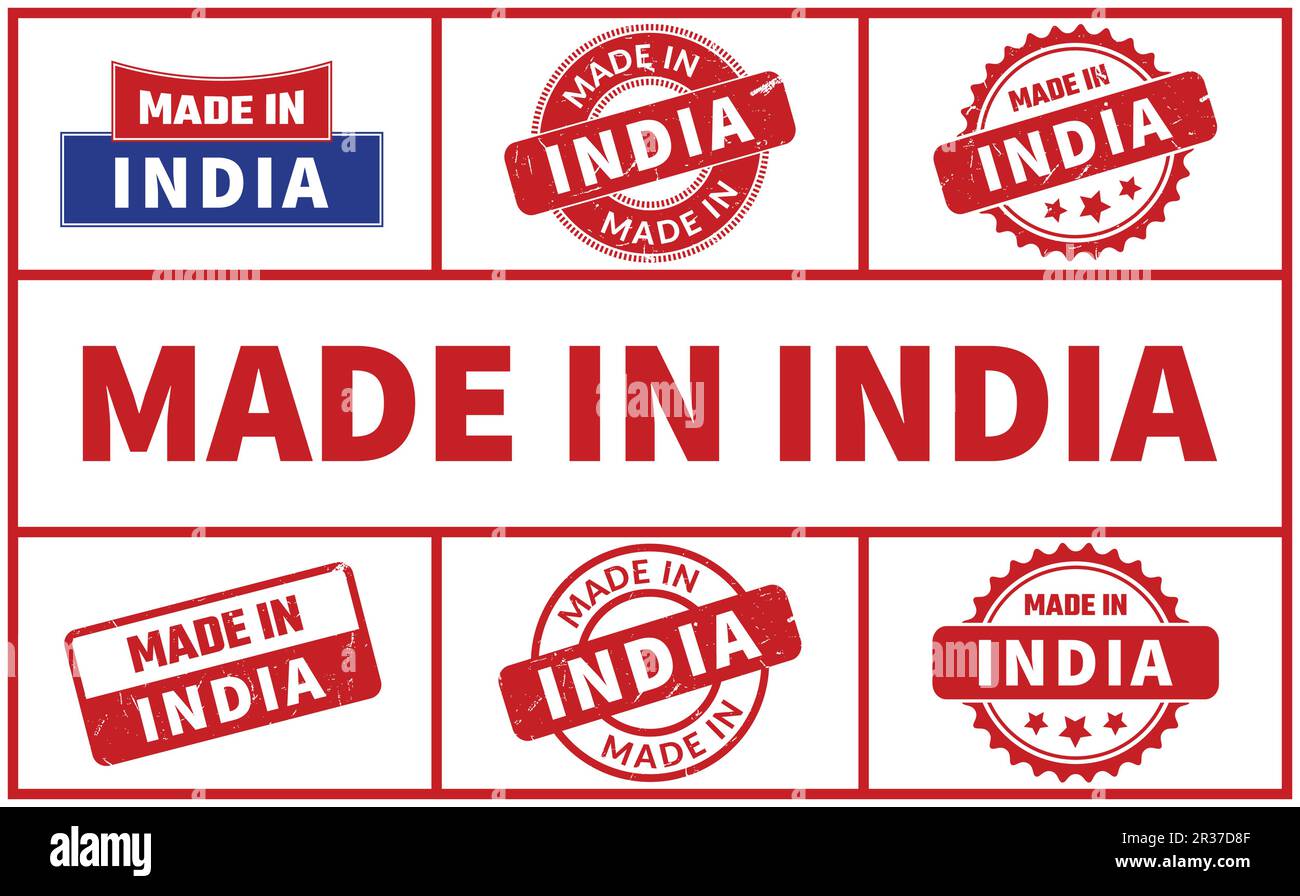 Made In India Rubber Stamp Set Stock Vector Image & Art - Alamy