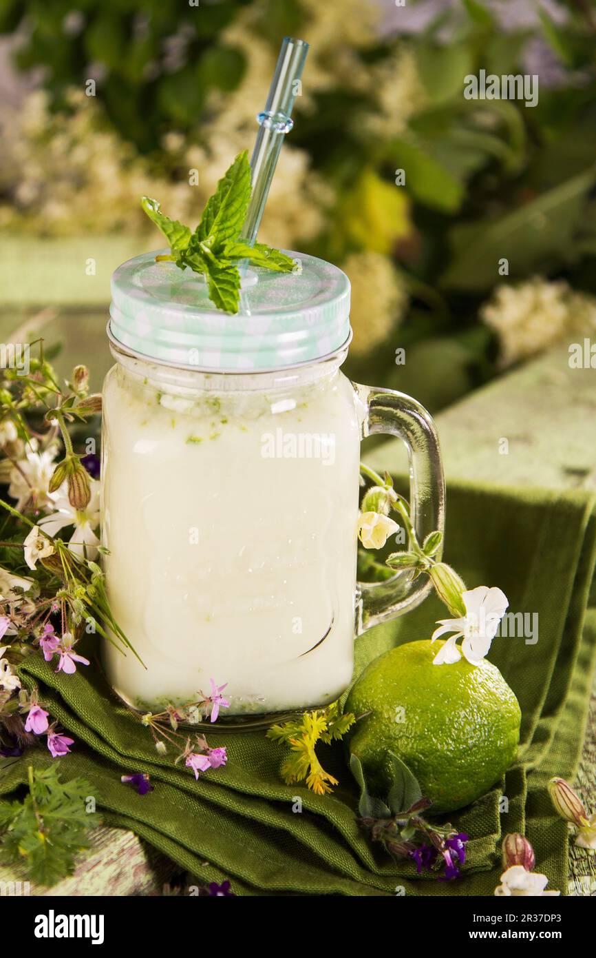 Brazilian lemonade with condensed milk Stock Photo Alamy