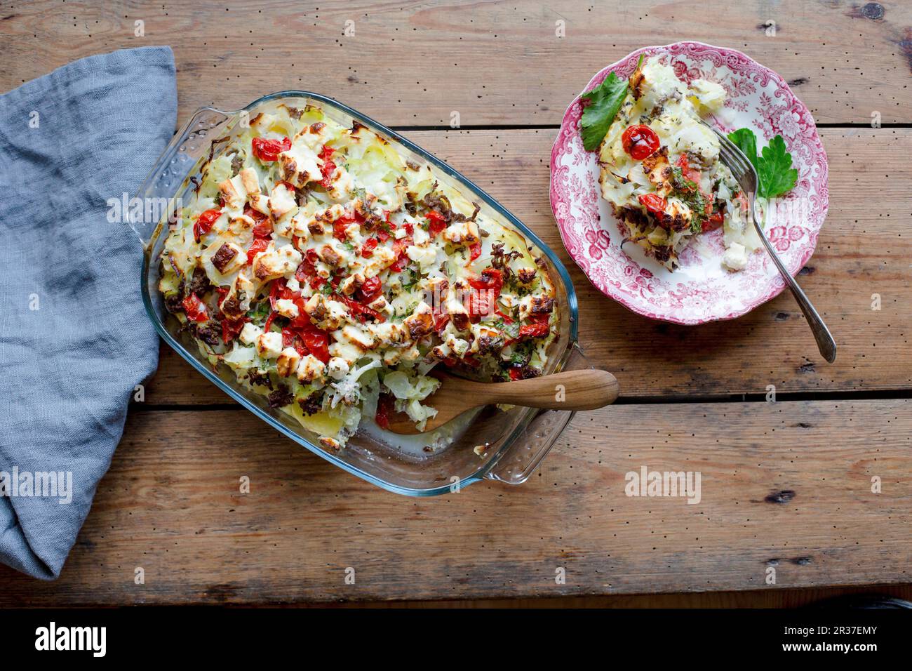 Pointed cabbage bake with chilli peppers Stock Photo