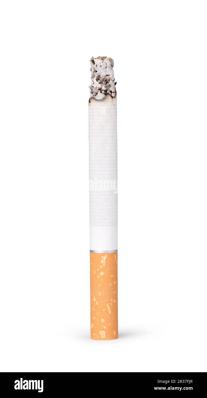 Burning cigarette on a white background Stock Photo Alamy
