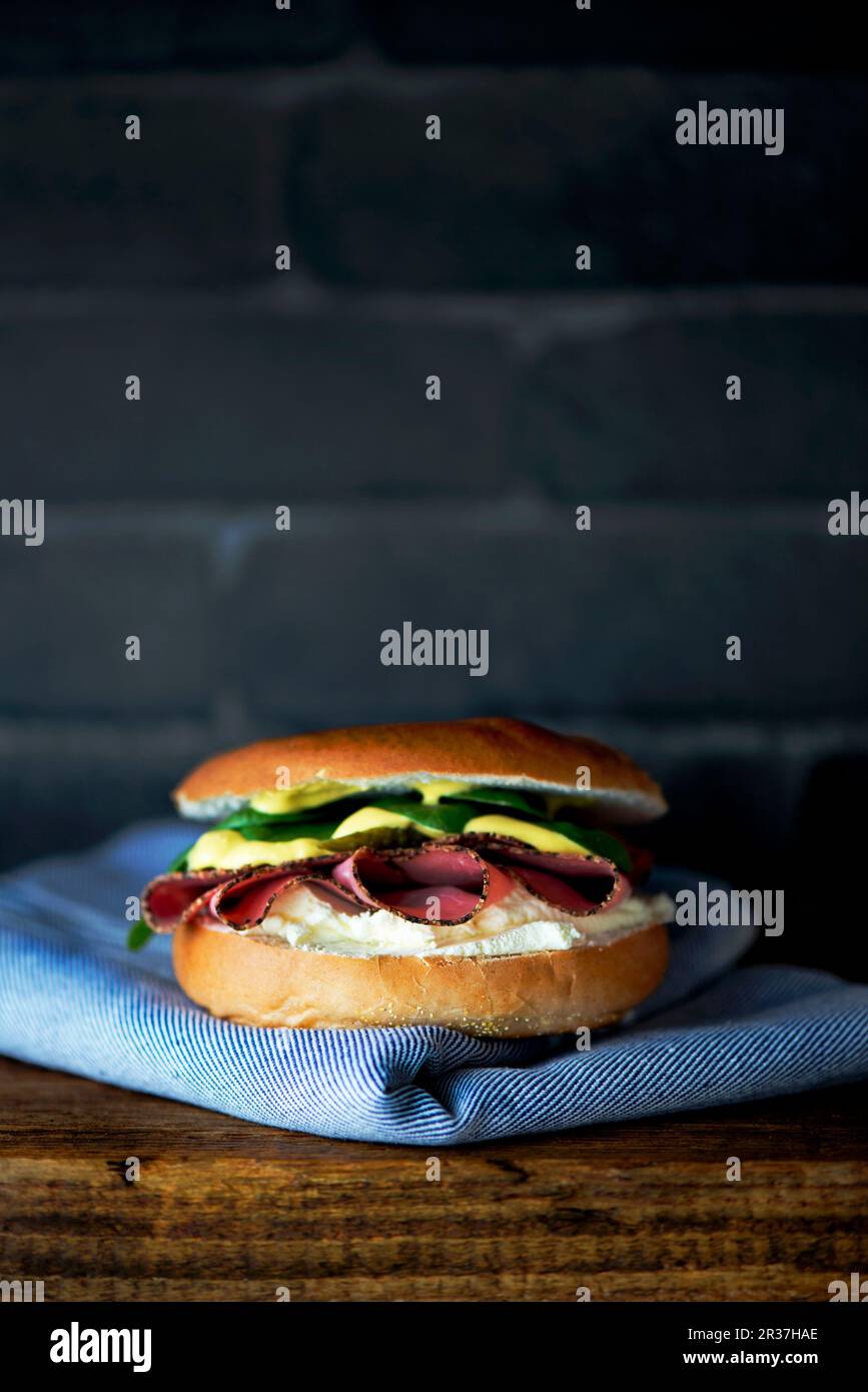 Pastrami cheese bagel hires stock photography and images Alamy