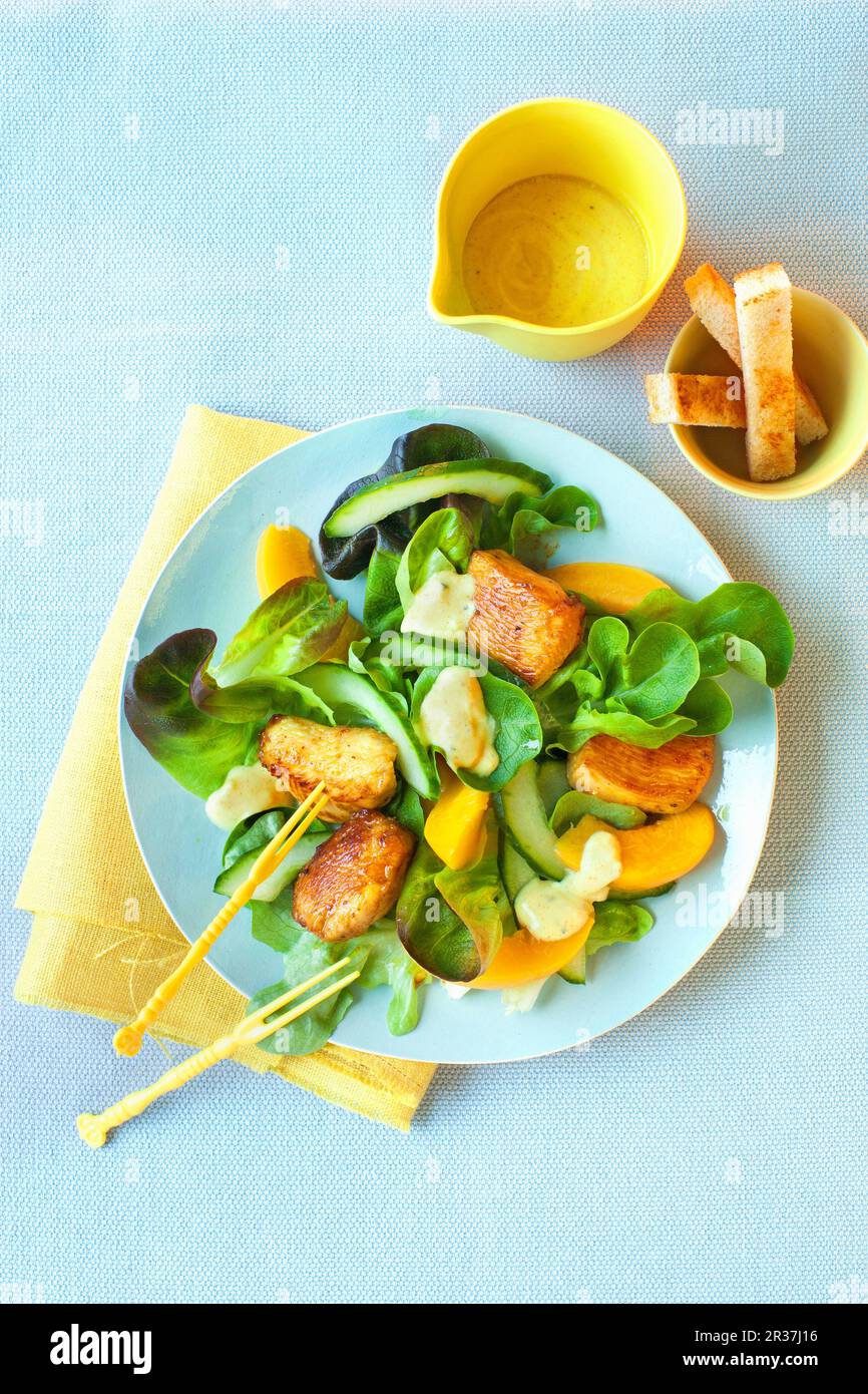 Chicken salad with yoghurt dressing Stock Photo Alamy